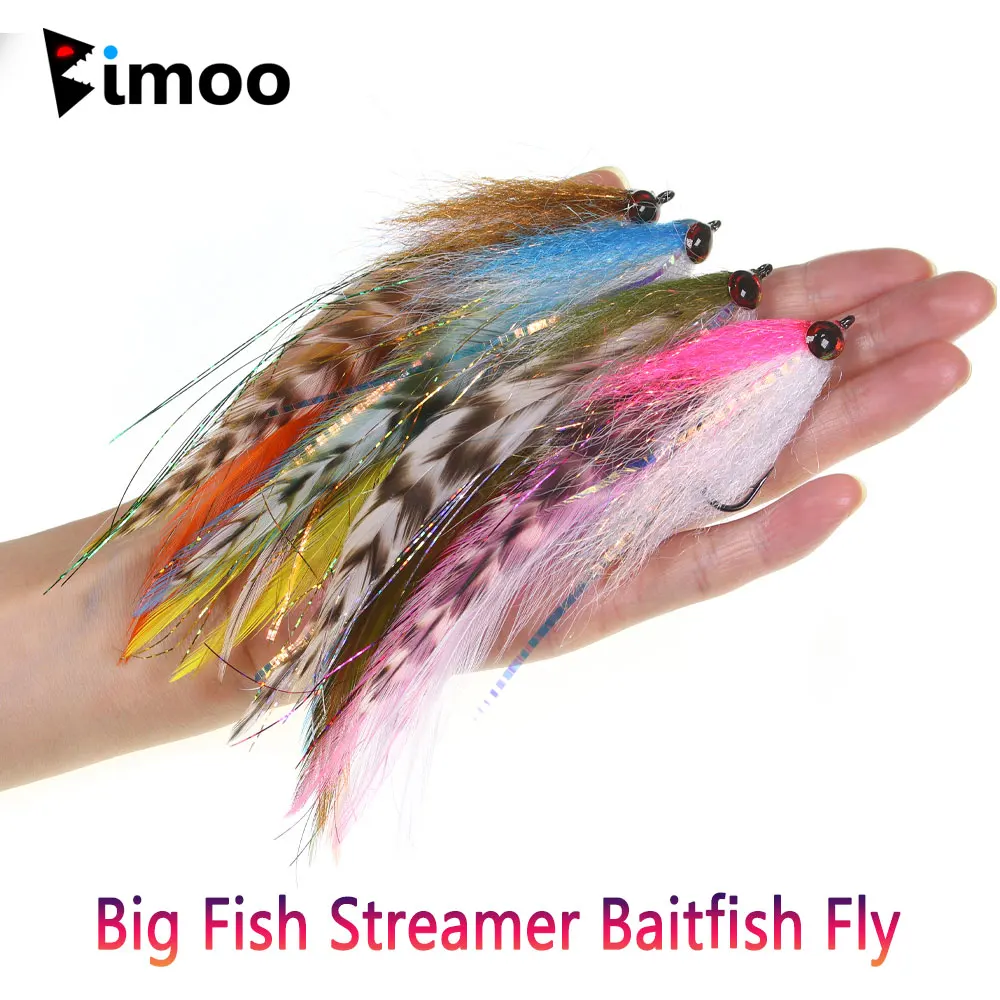 Fishing Lure Swimbait - ビムー # 2/0 15 センチメートル/5.91 インチビッグストリーマーベイトフィッシュフライフラッシュグリズリーサドルハックルベイトトラウトパイクムスキーバス海水釣りルアー