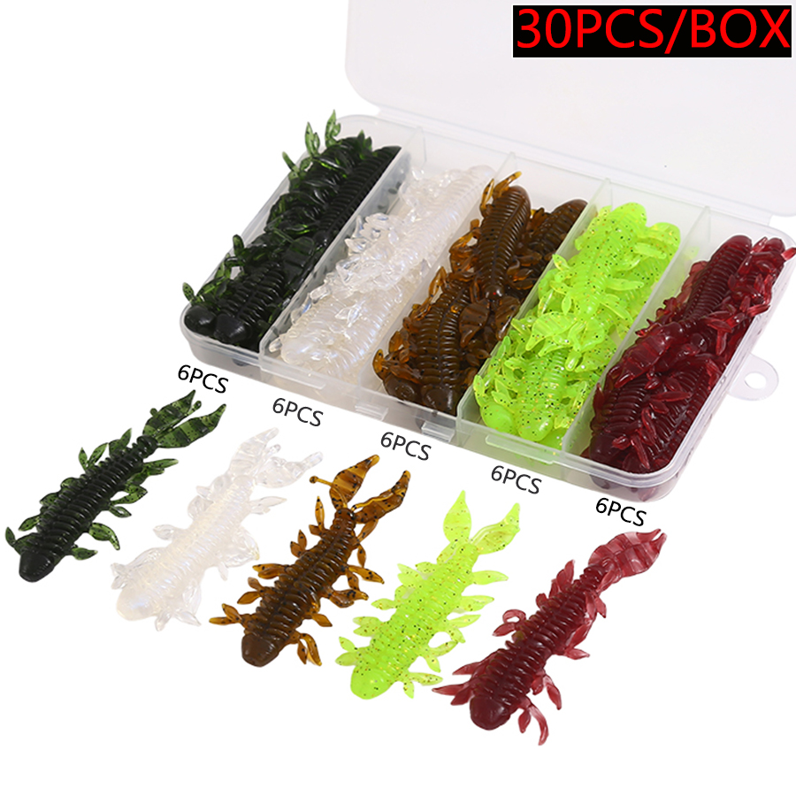 30個/箱 シェイキングシュリンプ ソフトベイト ダブルブレ - Fishing Lure Blade Bait のレビューと価格